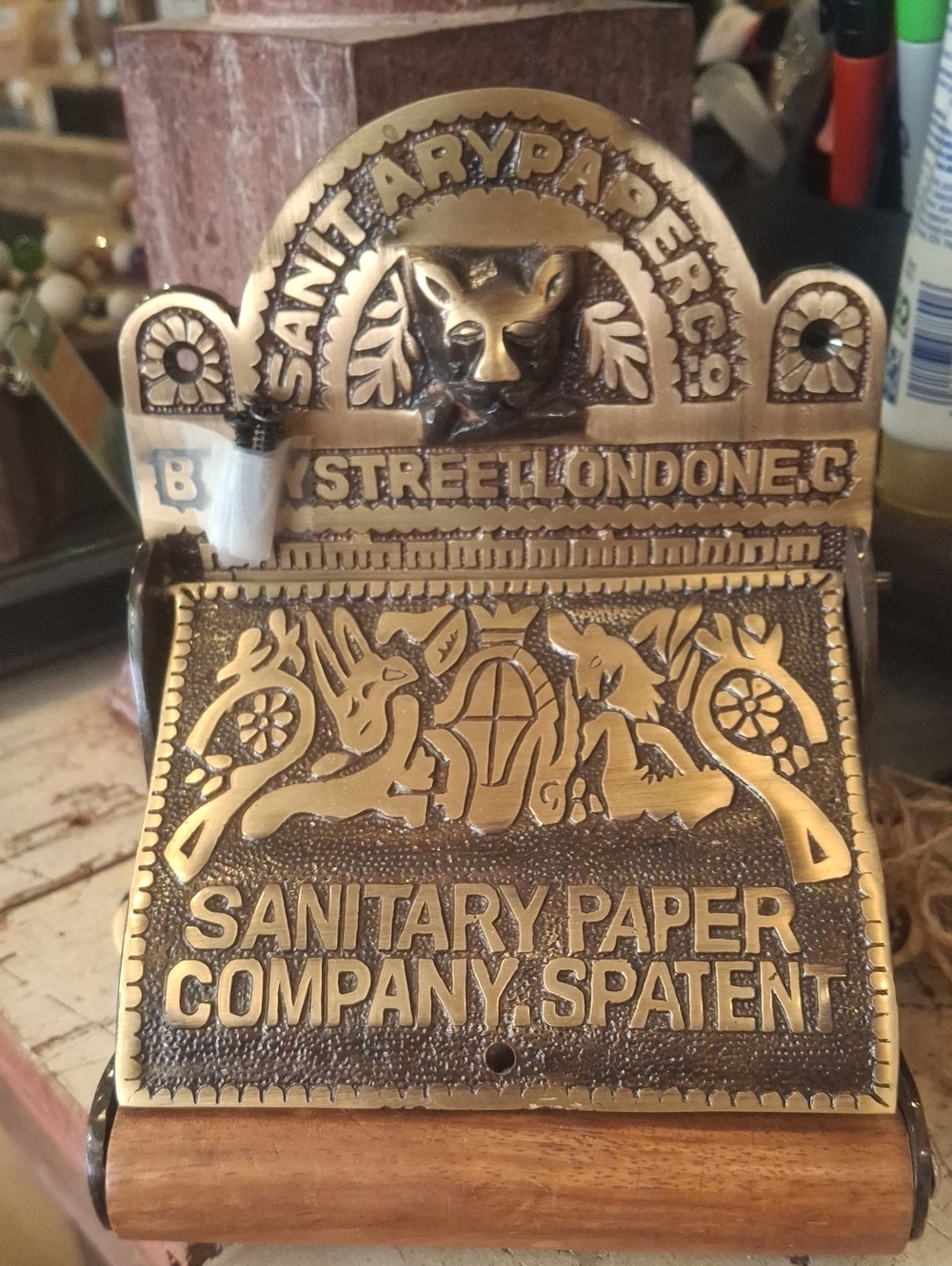 Brass Sanitary Paper Company Wall Mount Dispenser - Gold Tone
